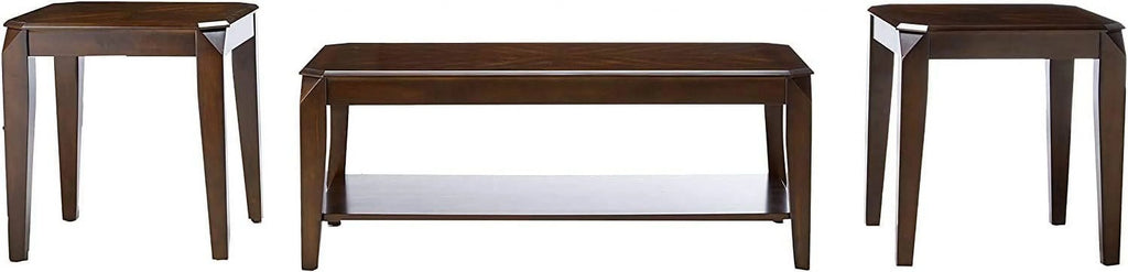 3 Pieces Coffee Table Set Walnut T4842