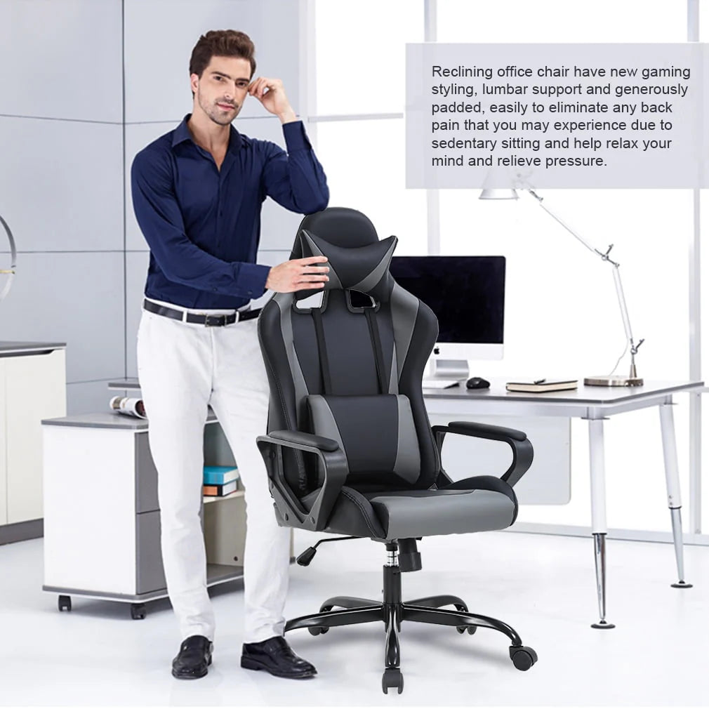 White PU Leather Ergonomic Swivel Office Chair A22295