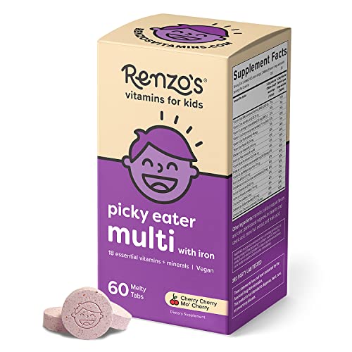 Sugar Free Cherry Flavored Dissolvable Multivitamin with Iron 60 Melty Tabs H398815