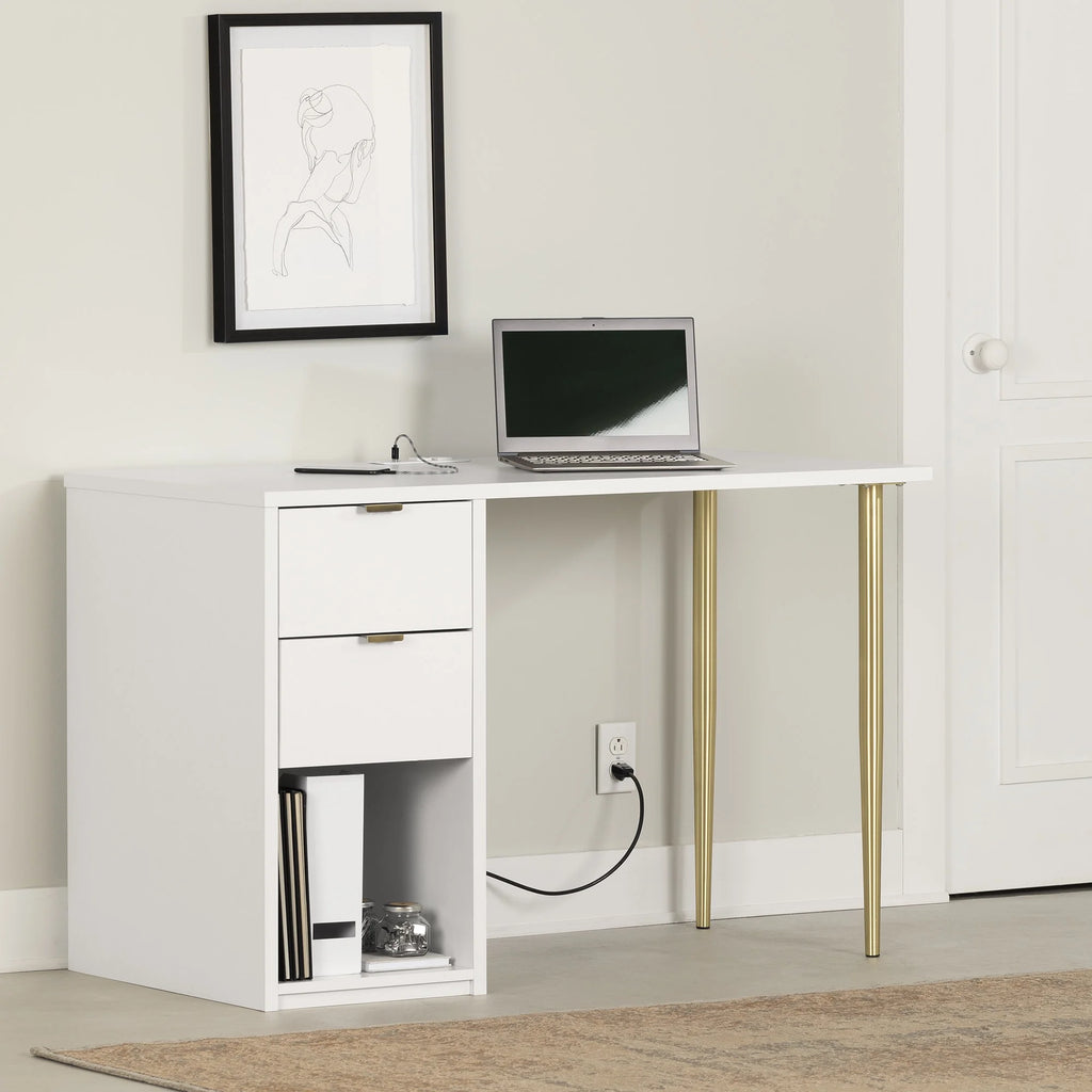 Mid-century Glam Computer Desk U4910