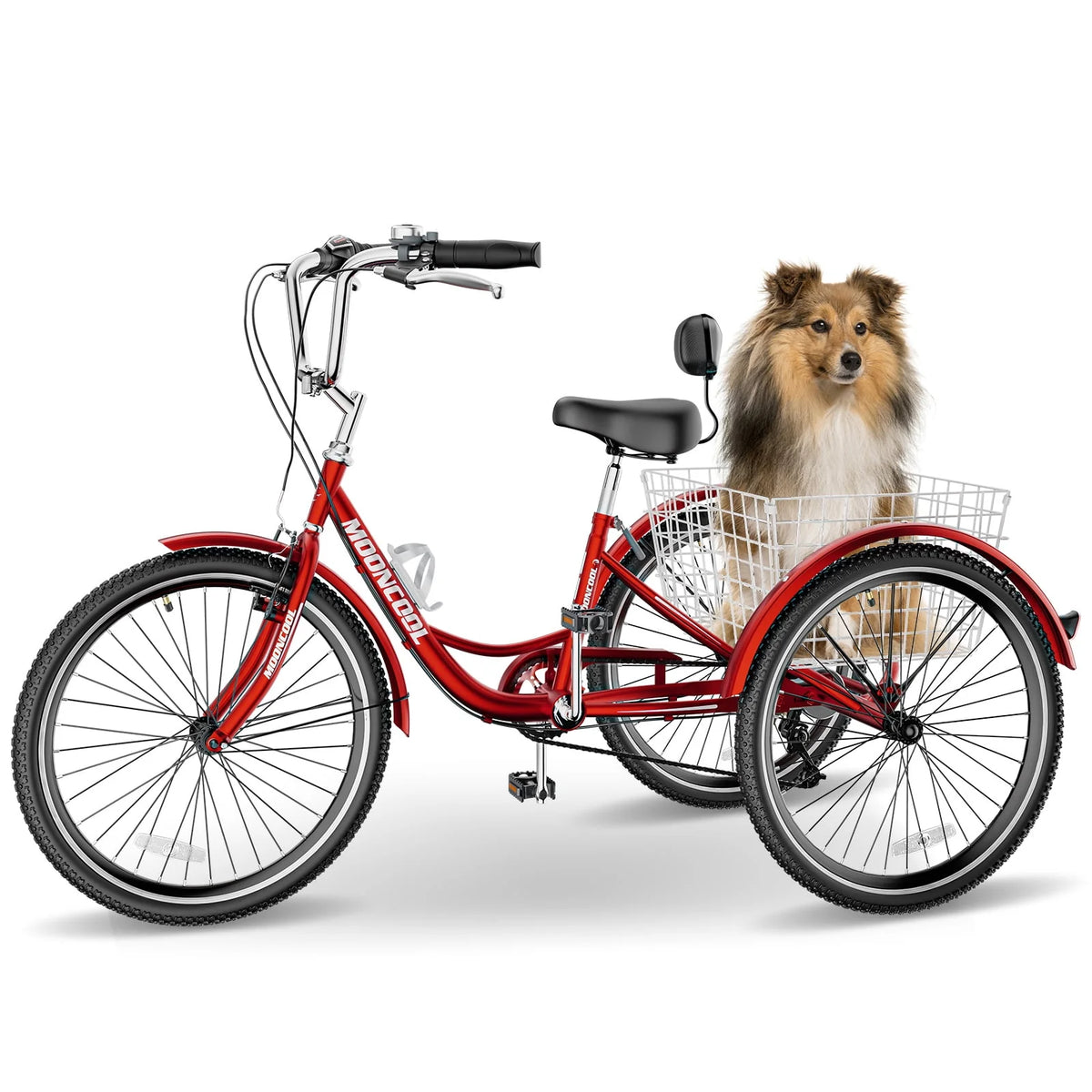20/24/26 inch 7 Speed Folding Adult Tricycle with Cargo Basket S2377