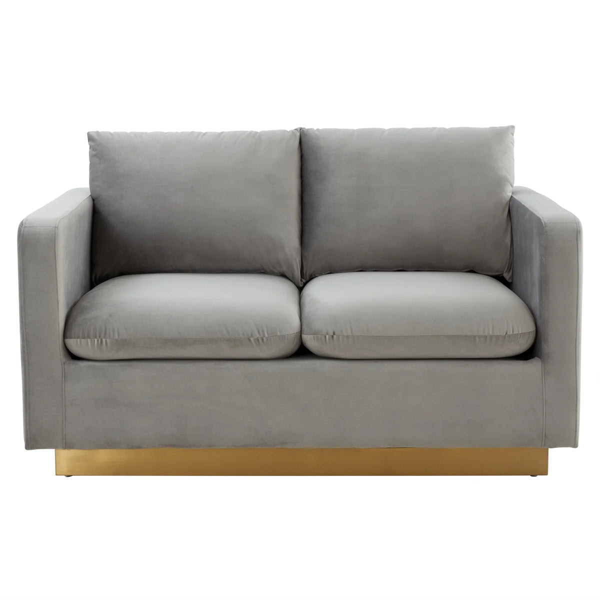 Upholstered Velvet Loveseat with Gold Frame N326