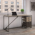 62" Industrial Writing Desk with Mobile File Cabinet R78440