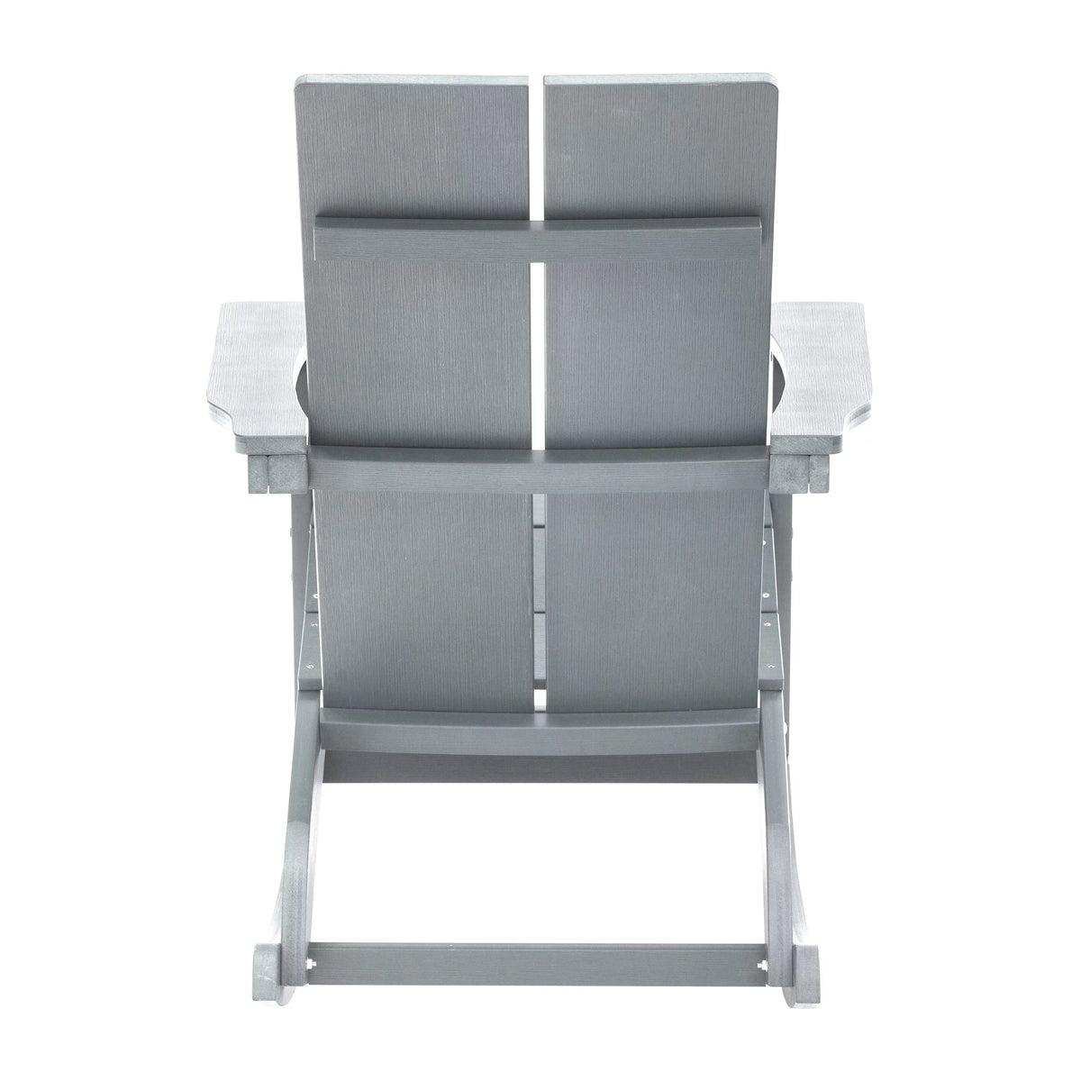 Gray 2-Slat Poly Resin Rocking Adirondack Chair S464