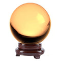 Yellow 4.2 inch Crystal Ball with Wooden Stand A1876