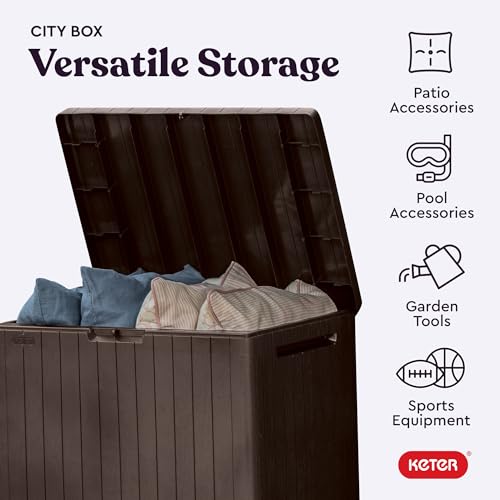 30 Gallon Resin Outdoor Storage Box and Side Table M70670