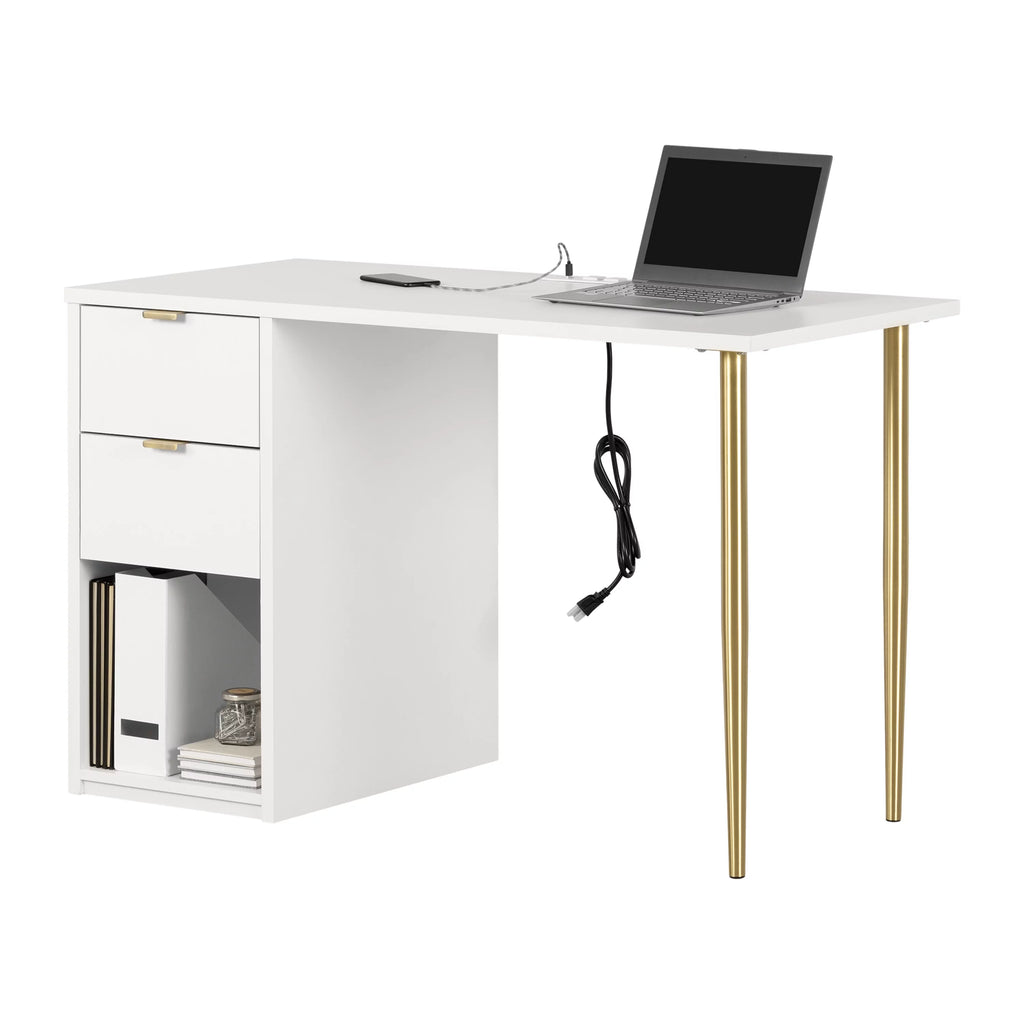 Mid-century Glam Computer Desk U4910