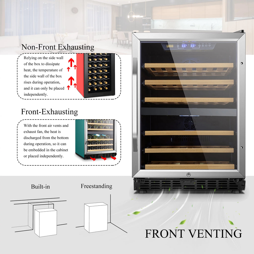 24 inch 44 Bottle Dual Zone Wine Cooler D1016