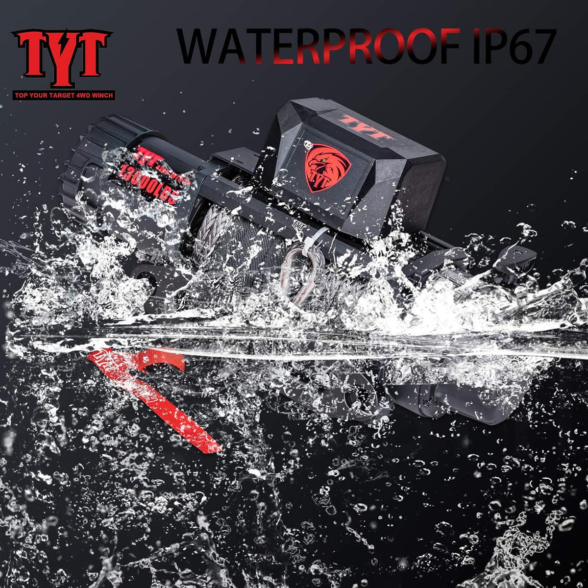 13000 lb. Waterproof Electric Winch with Synthetic Rope P3653