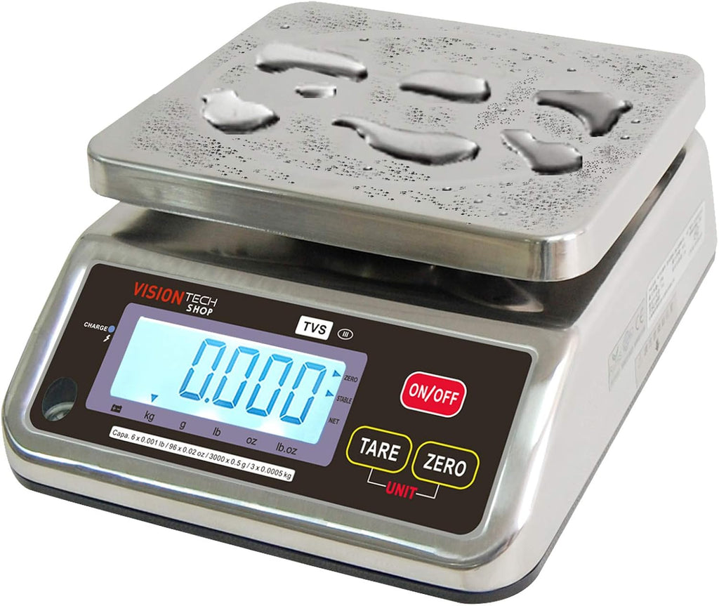 Stainless Steel Washdown Scale, 6lb Capacity J565