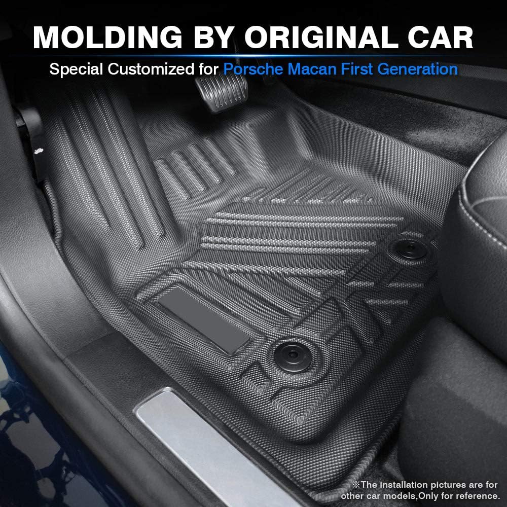 Custom Fit All Weather Floor Mats 1st & 2nd Row Black Non-Slip R2823