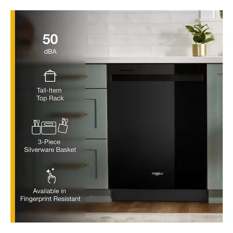 Black Dishwasher with Stainless Steel Tub G850939