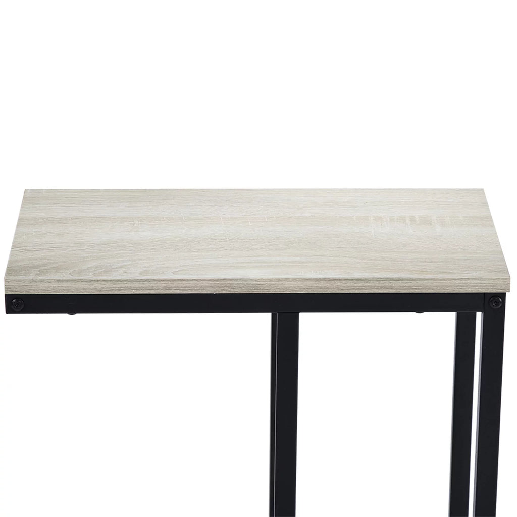 Coffee Table, Iron Sofa Accent Table Wood Grain K7892