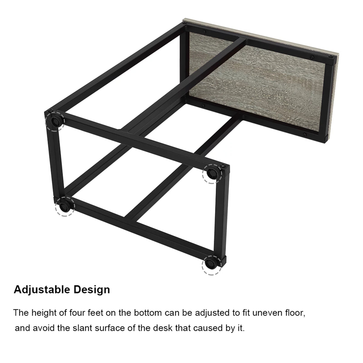 Coffee Table, Iron Sofa Accent Table Wood Grain K7892