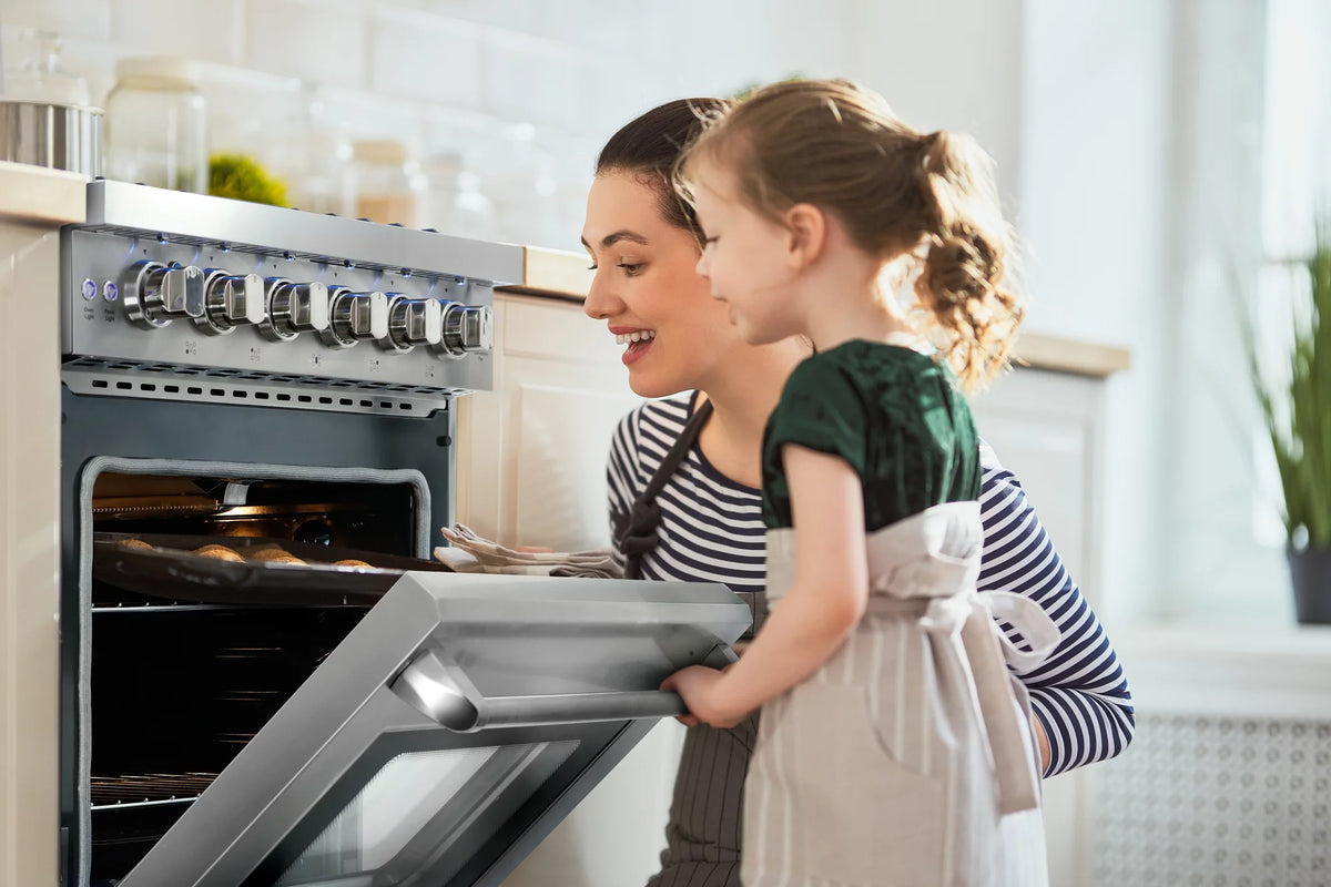 3 Piece Kitchen Appliance Package with Gas Range Range Hood and Wine Refrigerator M6183