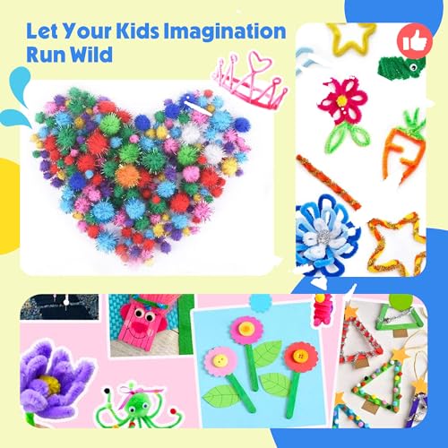 1100+ PCS Toddler DIY Craft Art Supply Set with 3 Layered Folding Storage Box N5705