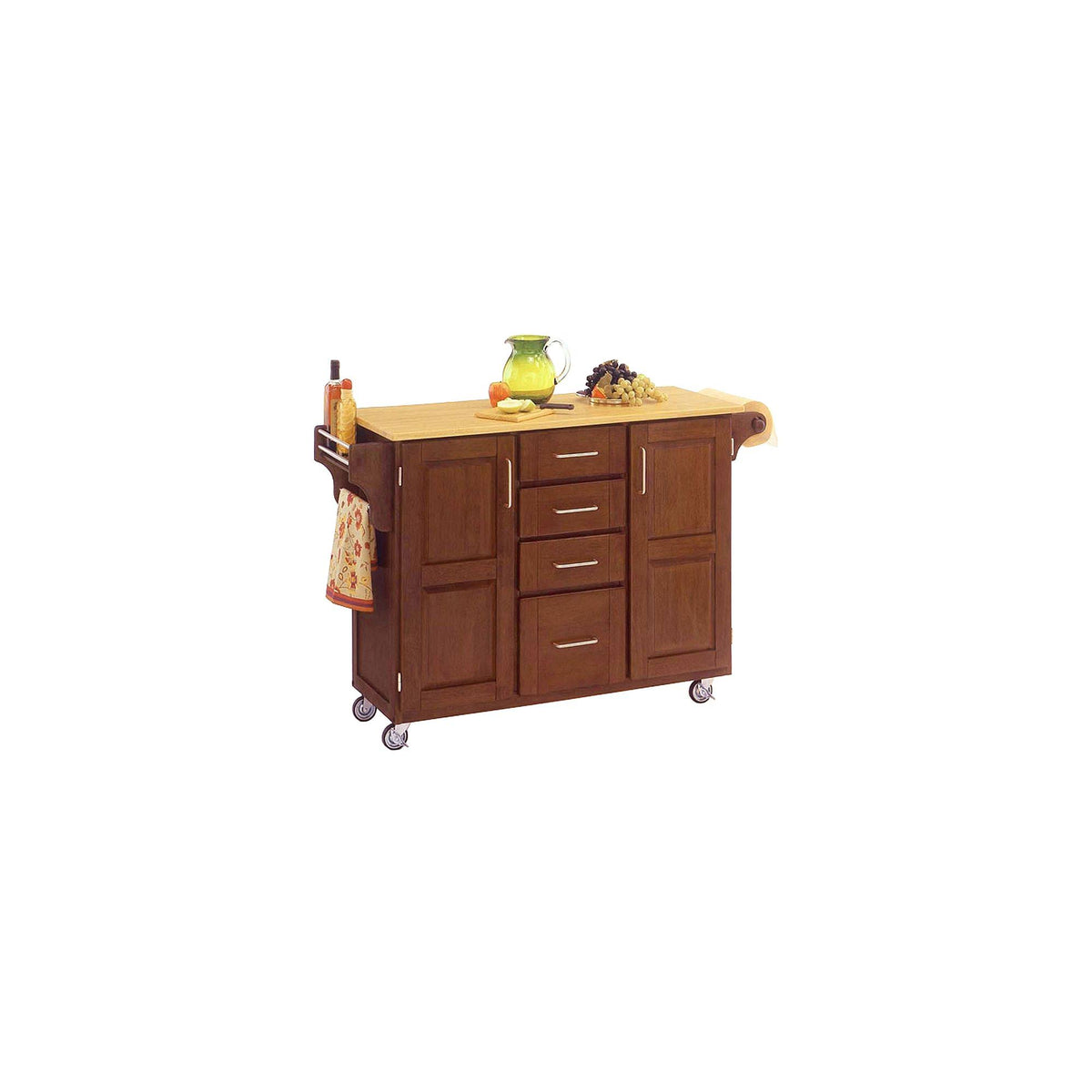 Warm Oak Cart with Wood Top S656