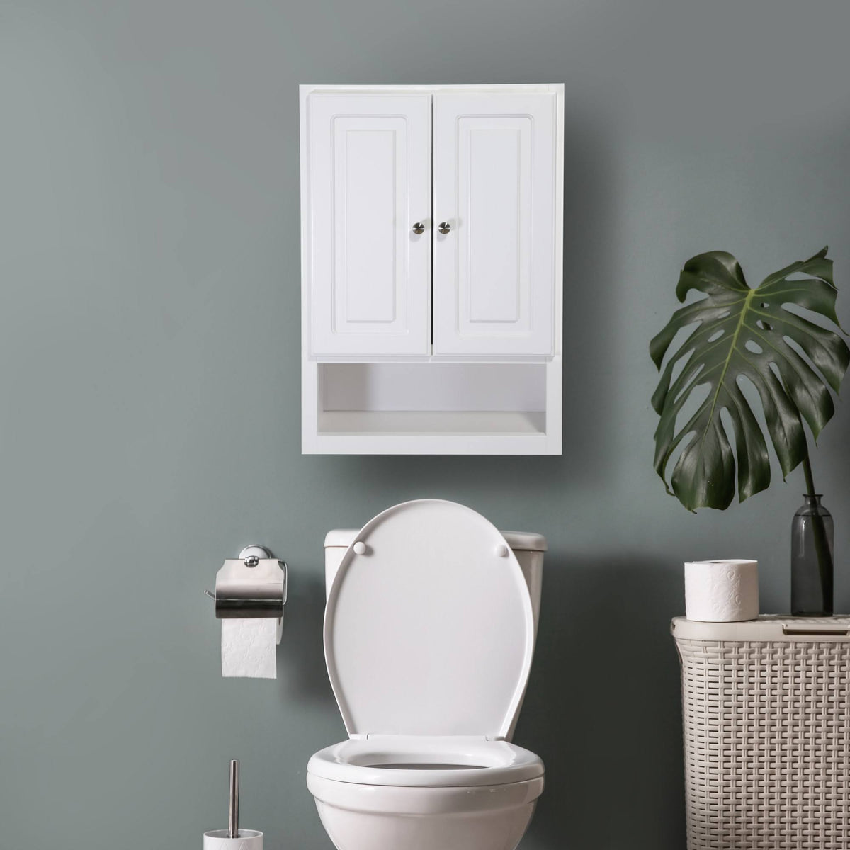 2-Door 21 in. Bathroom Wall Cabinet in White M9935