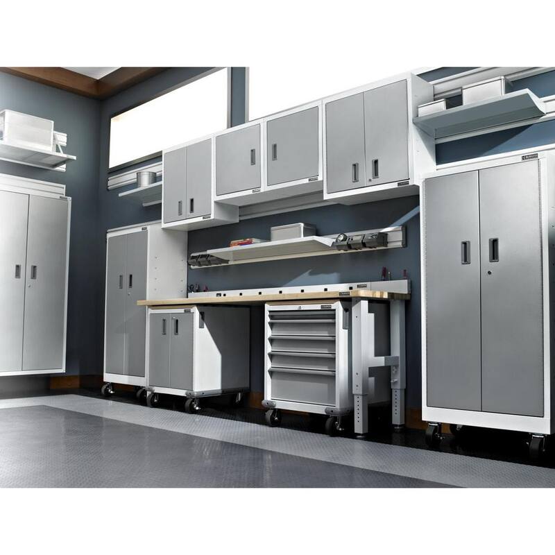 Steel Freestanding Garage Cabinet in Gray Slate P76711