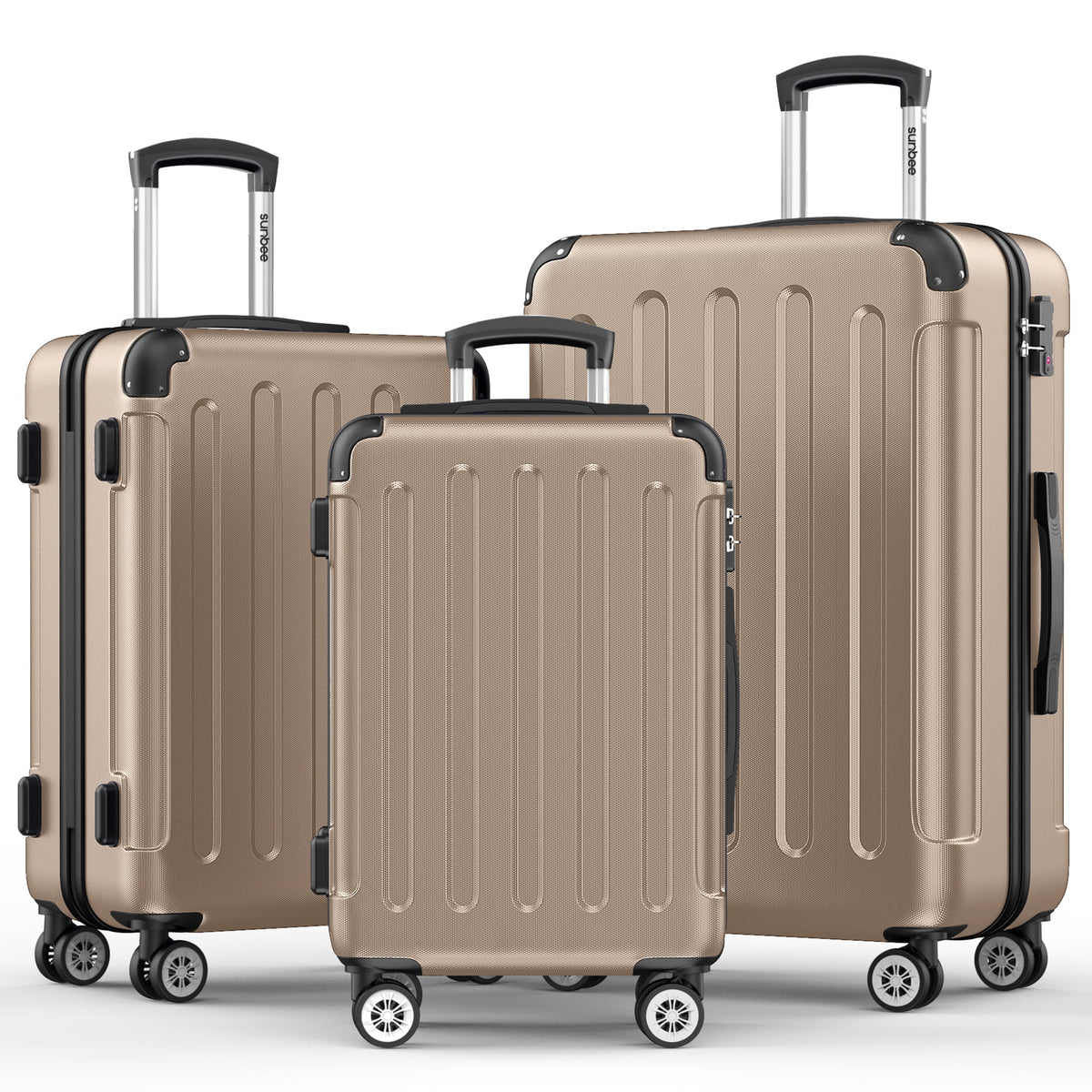 3 Piece Hardshell Lightweight Luggage Set with TSA Lock Spinner Wheels K1424
