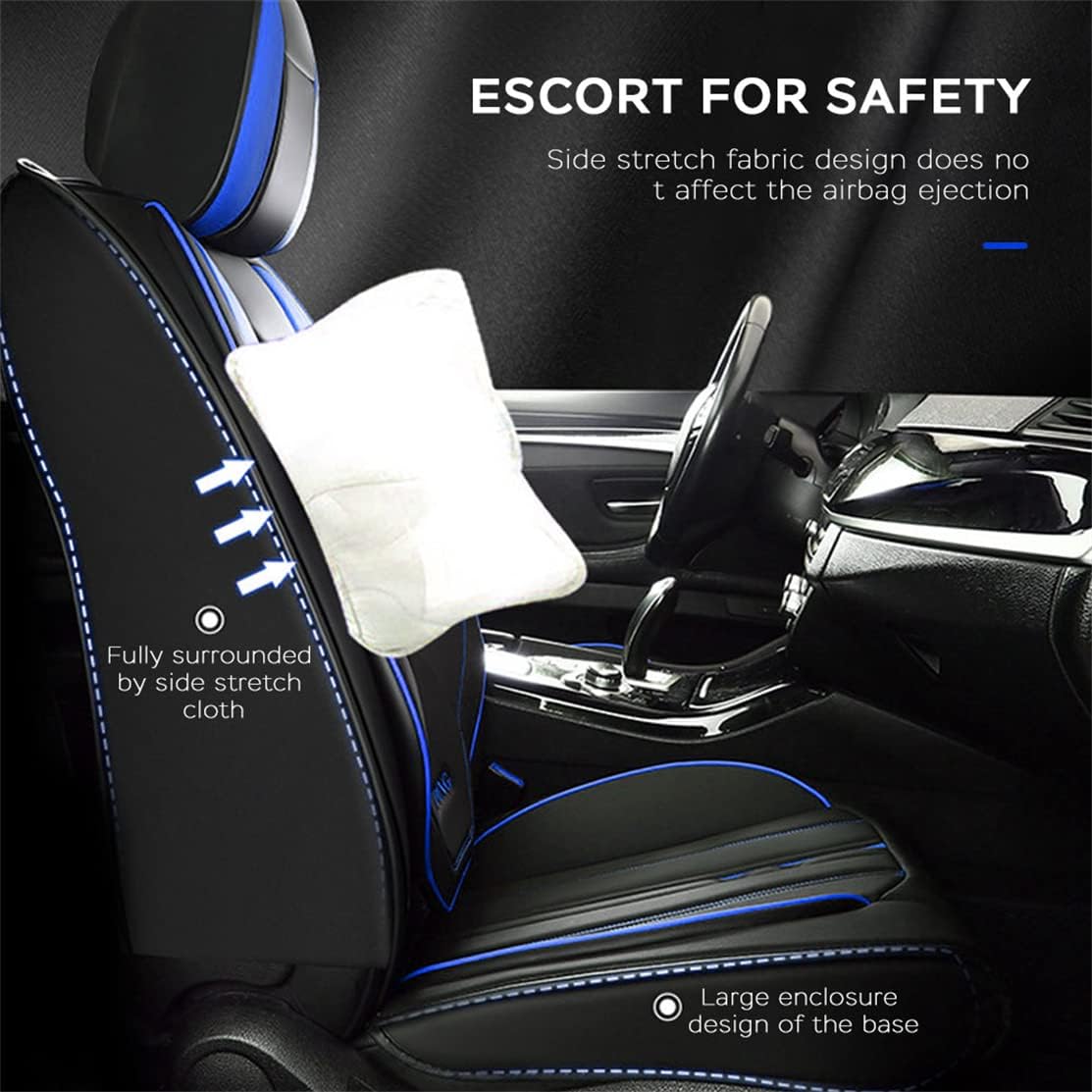 Car Seat Covers 5-Seat Waterproof All Weather Black Blue G403552