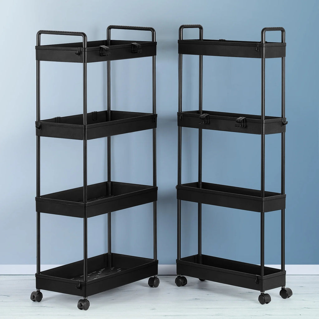 4 Tier Slim Storage Cart with Wheels, 2 Pack E36510