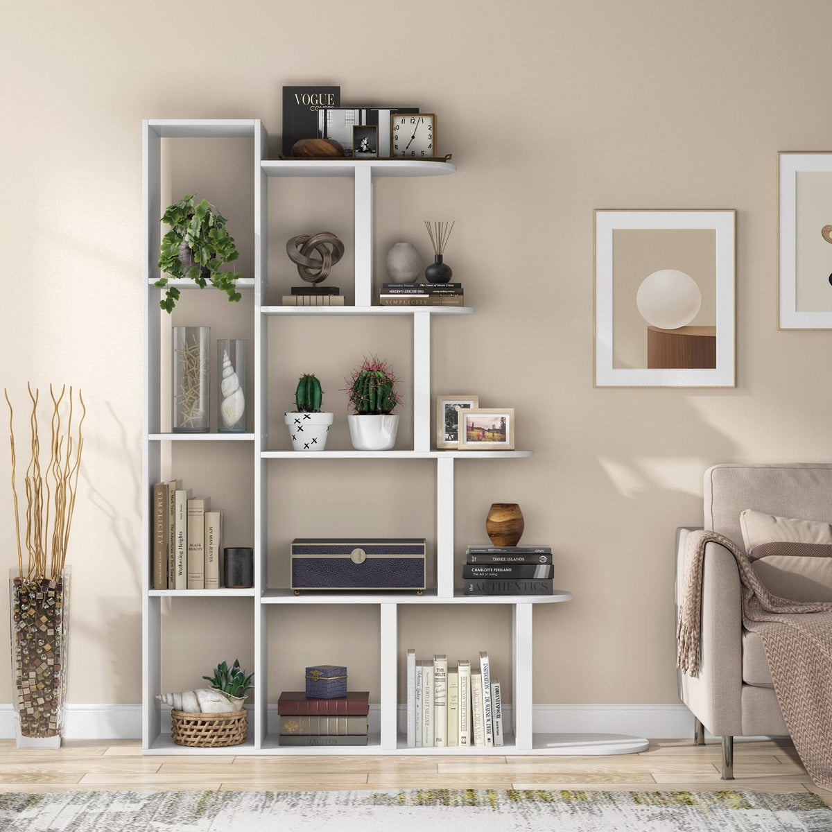 Brown 14 Shelf Bookcase A155979