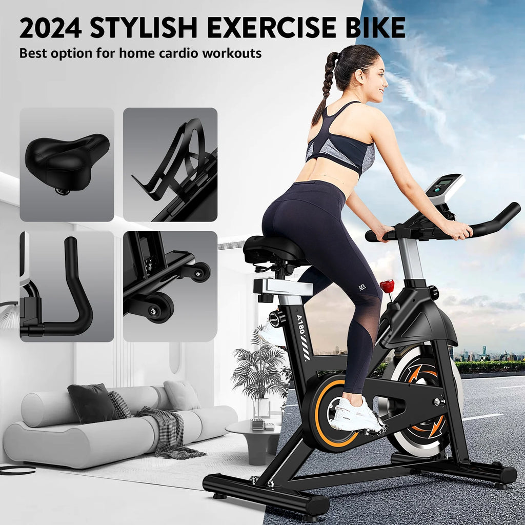 Indoor Cycling Exercise Bike 35 Lbs Flywheel S207354
