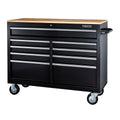 Black 9-Drawer Mobile Storage Cabinet with Solid Wood Top S6745
