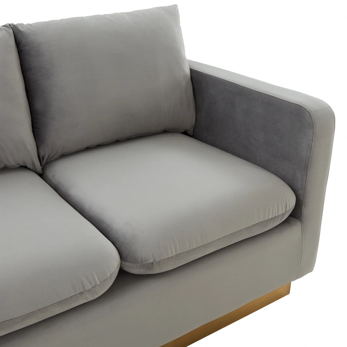 Upholstered Velvet Loveseat with Gold Frame N326