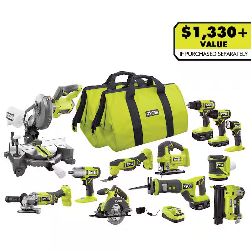 18V Cordless 12-Tool Combo Kit with Battery and Charger S4425