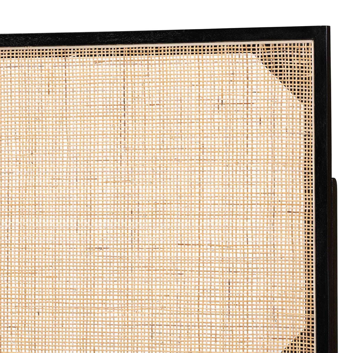 Black Bayur Wood and Natural Rattan Queen Size Headboard Q2754