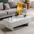 High Gloss White Marble Rectangle Coffee Table B704
