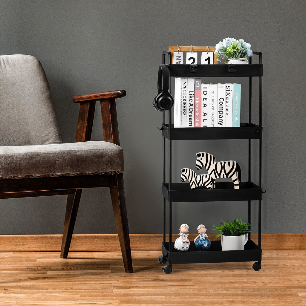 4 Tier Slim Storage Cart with Wheels, 2 Pack E36510