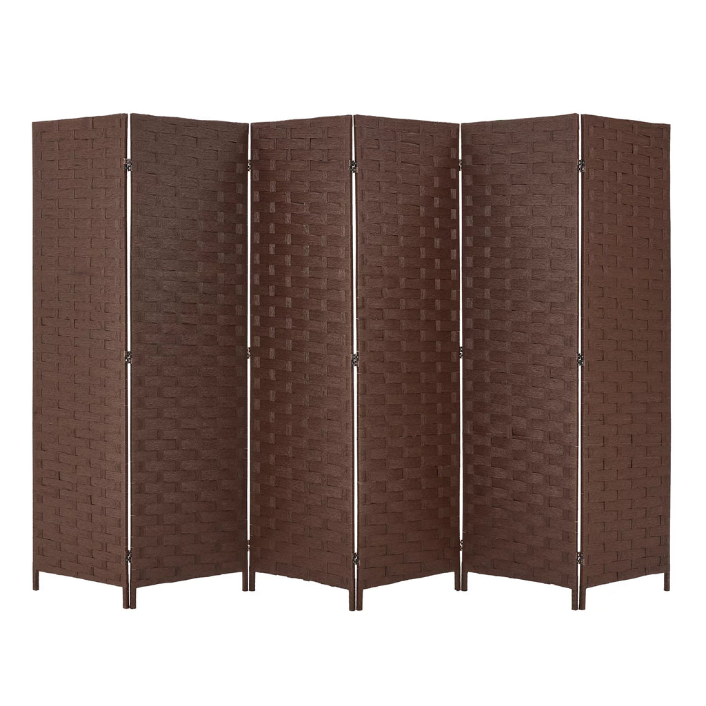 6 Panel 6 FT Tall Weave Fiber Folding Room Divider L537