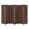 6 Panel 6 FT Tall Weave Fiber Folding Room Divider L537