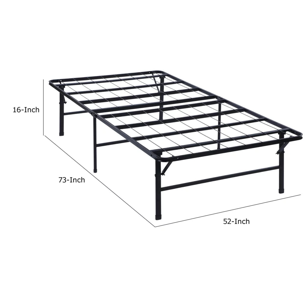 Full Size Low Profile Foldable Metal Bed Frame Black T170847