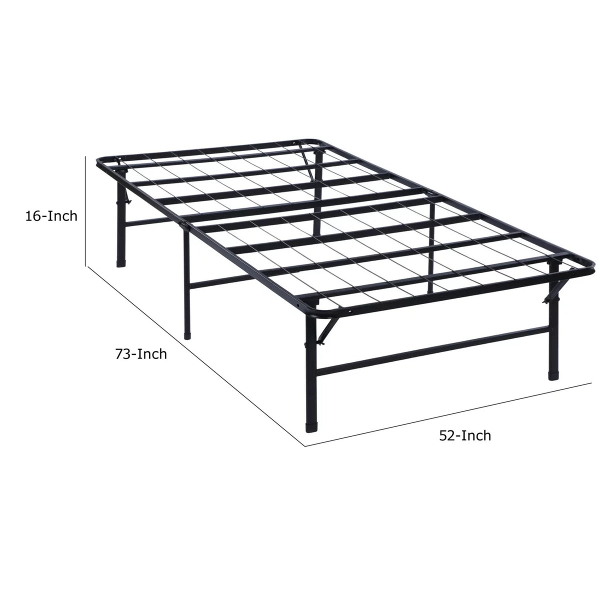 Full Size Low Profile Foldable Metal Bed Frame Black T170847