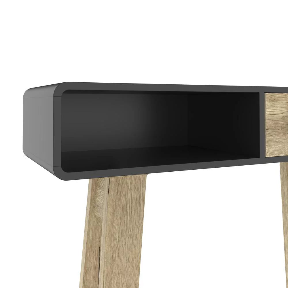 Black Sandy Brown Oak Console Table L9800
