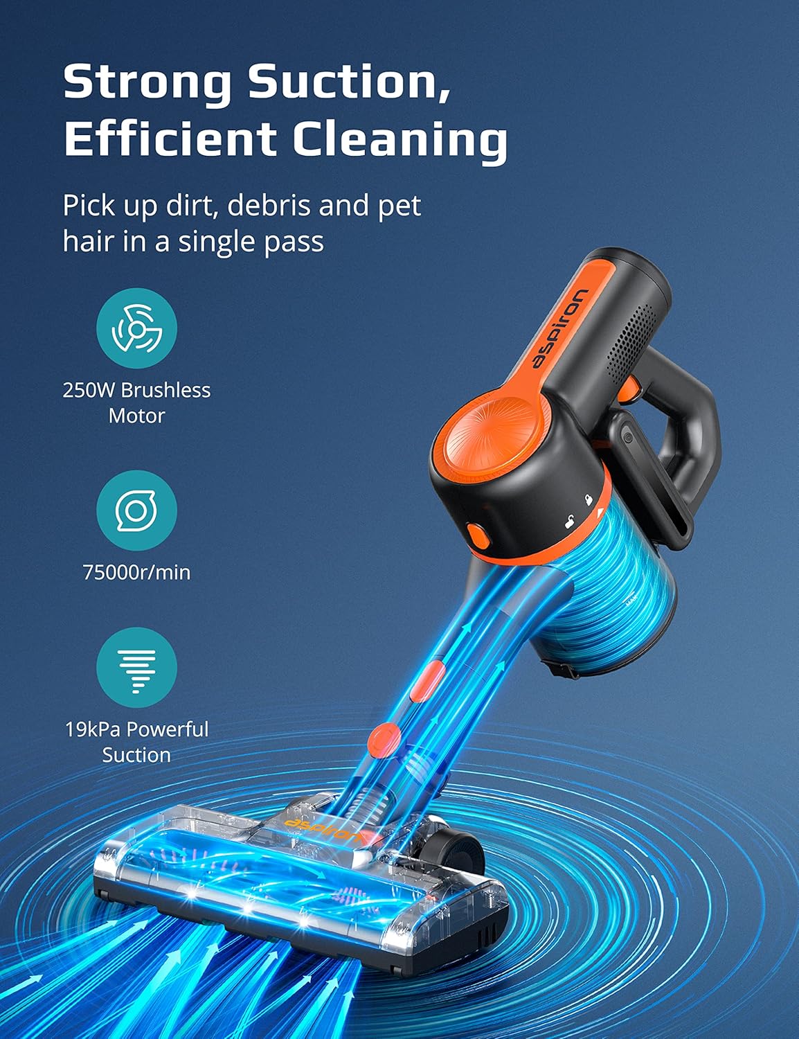 Cordless Vacuum Cleaner, 6 in 1 Stick and Handheld Vacuum with HEPA Filter J776869