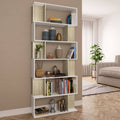 White and Sonoma Oak Chipboard Book Cabinet Room Divider Q6770