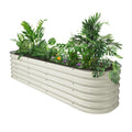 17" Tall Modular Corrugated Metal Raised Garden Bed Kit White 6.5'x2' T585