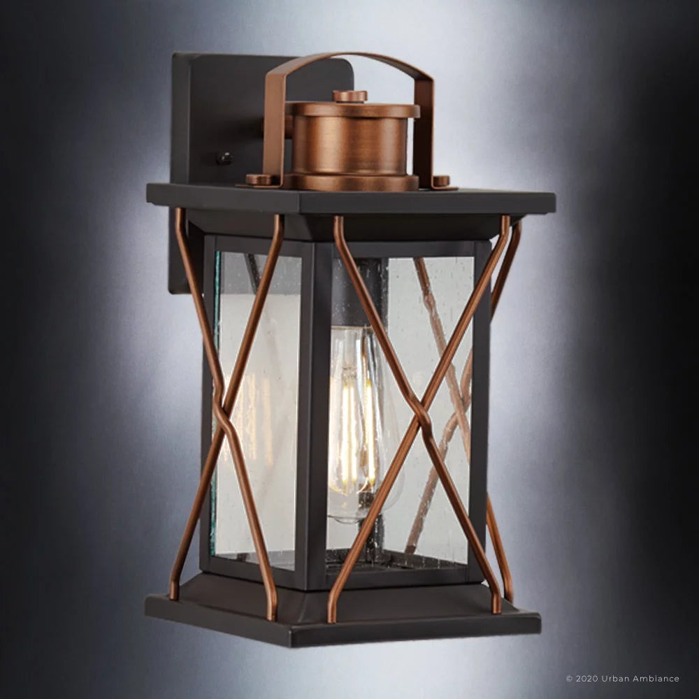 13''H Outdoor Wall Sconce with Olde Bronze Finish and Shatterproof Glass Q2918