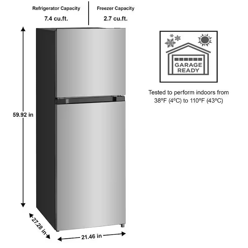 10.1 cu. ft. Top Freezer Refrigerator in Stainless Steel S573722