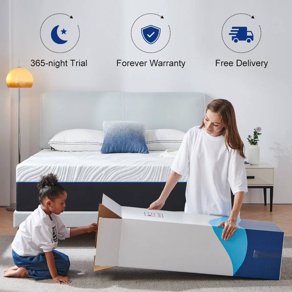 Queen 10 Gel Memory Foam Mattress V4657