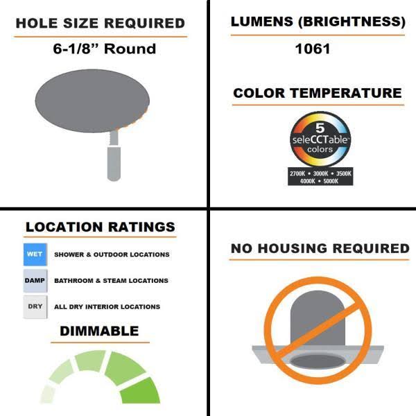 6 in. Color Selectable Canless Recessed LED Kit 2-Pack with Smart Dimmer Z3098