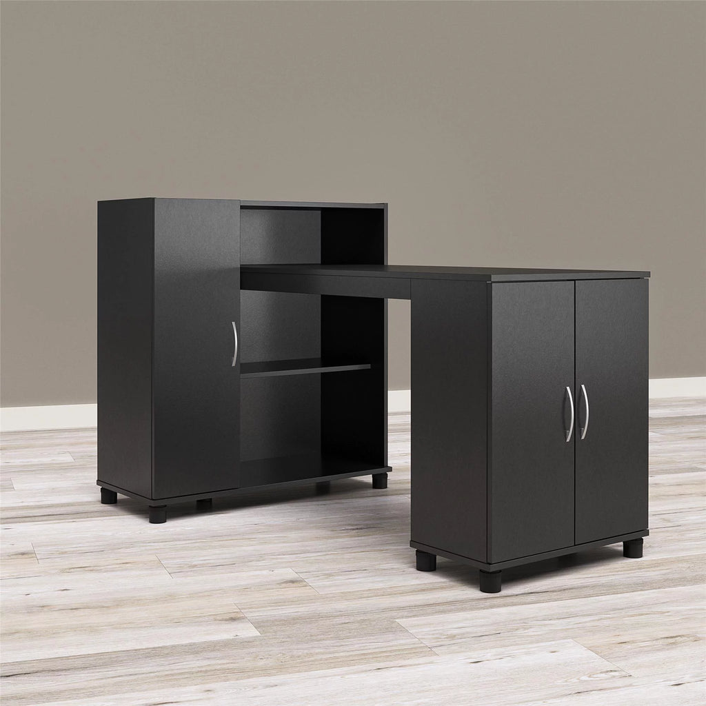 Black Craft Desk with Storage Y51235