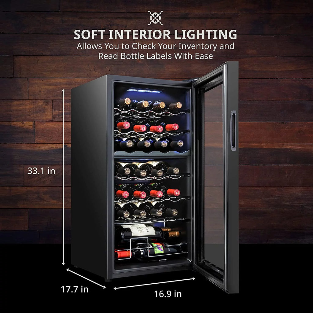 28 Bottle Compressor Wine Cooler Refrigerator A8577