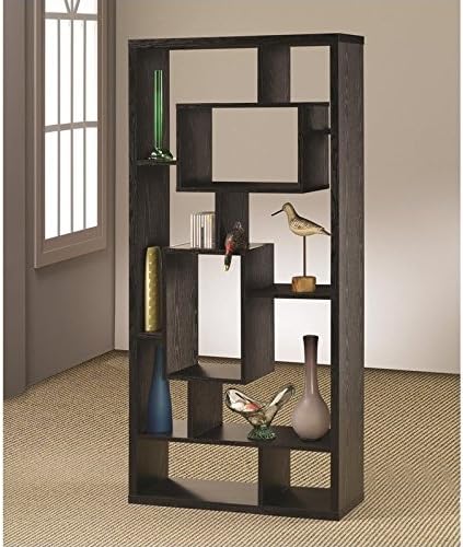 Black Asymmetrical Cube Bookcase Set of 2 O569