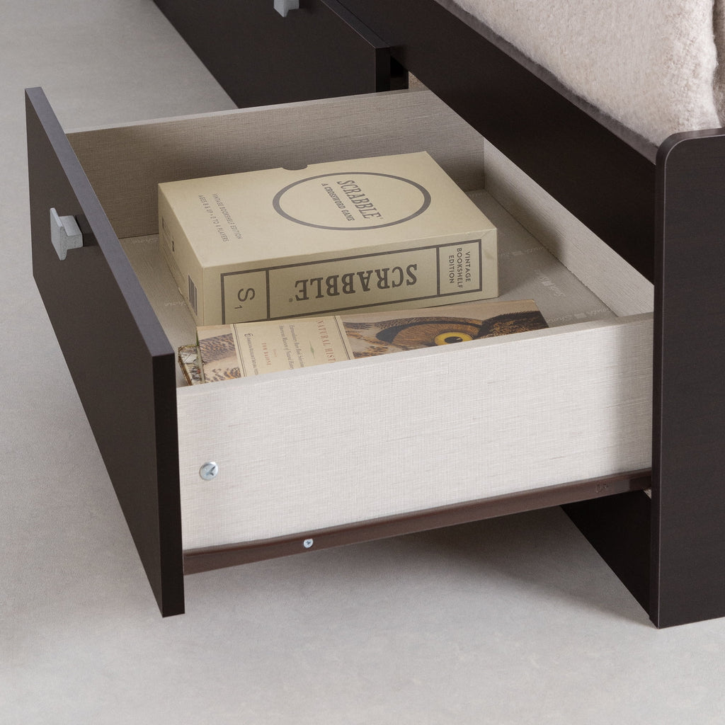 Twin 3-Drawer Storage Bed with Bookcase Headboard H3240